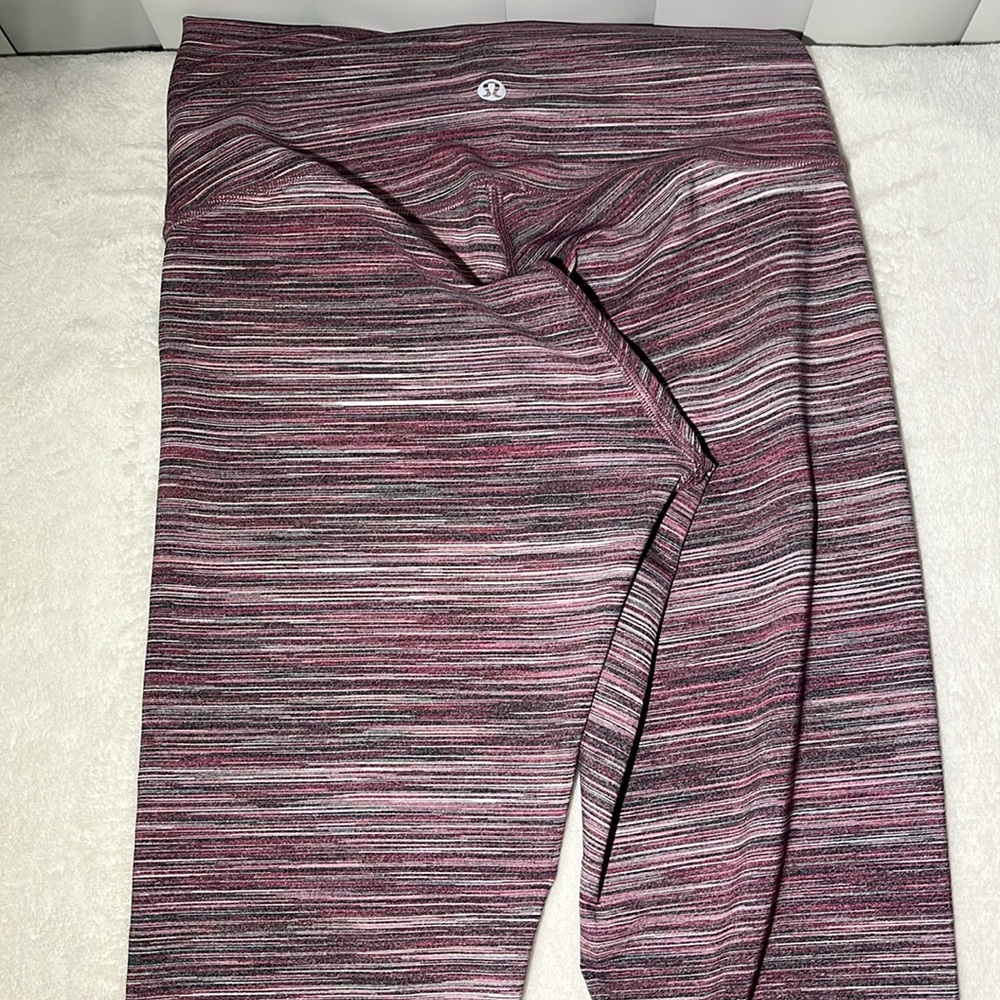 LIMITED EDITION Lululemon Pink & Gray Striped Leggings - Size - Picture 4 of 6
